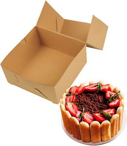 Spec101 Square Cake Boxes with Window - 15pk Disposable Cake Container with Cake