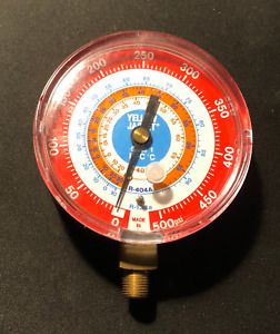 Yellow Jacket Gauge, 3-1/8  Red, 0-500 Psi