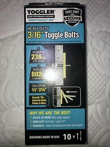 Toggler SnapToggle BA 10 3/16&#034; Heavy Duty Strap Toggle Anchor with Screws 50375