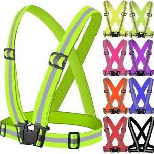 Hi Viz Vest High Vis Visibility Safety Waistcoat Reflective Belt Workout Strap