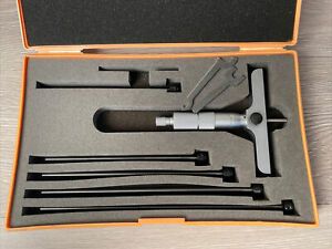 MITUTOYO 0-6 Inch DEPTH MICROMETER SET NO 129-132 w/ CASE