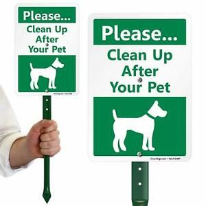 SmartSign Please Clean Up After Your Pet Sign for Yard 21&#034; Tall Stake &amp; Sign Kit