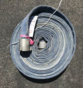 Fire Hose Blue 50’ 1-1/2 Inch Aluminum Action Couplings 250 PSI Used Condition