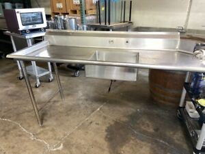 72x30 Left Side Dish Washer Table Dirty Pre-Wash NSF Solid Stainless Steel #6575