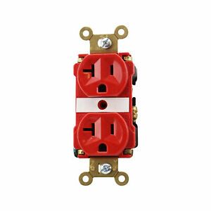 PASS &amp; SEYMOUR 5362-ARED DUPLEX RECEPTACLE, INDUSTRIAL SPEC, 20A, 125V, RED