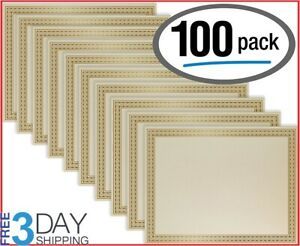 100 Sheet Award Certificate Paper, Gold Foil Metallic Border, Ivory Letter Size