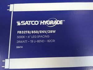 Case of 12 each - Satco-Hygrade FB32T8/850/ENV/28W 5000 K, 82CRI, 6&#034; Leg Space