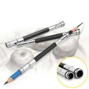 Adjustable Dual Head Pencil Extender Holder School Office Painting Tool: