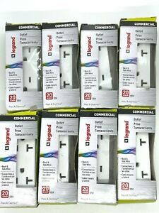 Lot of 8 Legrand Pass &amp; Seymour 20 Amp 125V Outlets 26352-WCC8 Back &amp; Side Wire