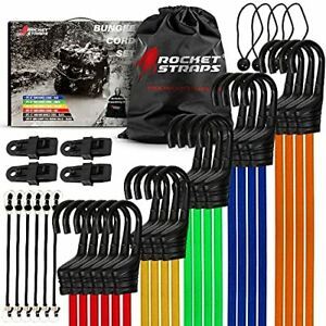 ROCKET STRAPS | 36 Piece Bungee Cords with Hooks | Bungee Cord Assortment Includ