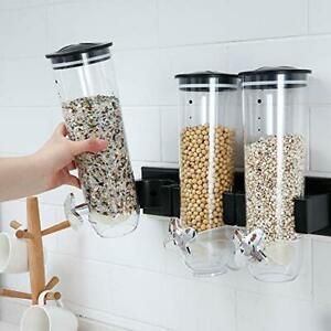 Dry Food Dispenser Container Wall Mount Cereal Dispenser Candy Wall Triple