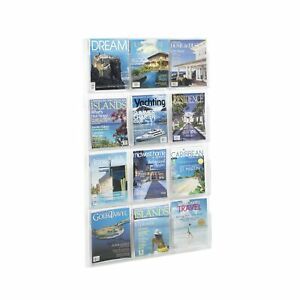 Safco Products Reveal 12 Magazine Display, 5602CL, Wall Mountable, Thermoform...