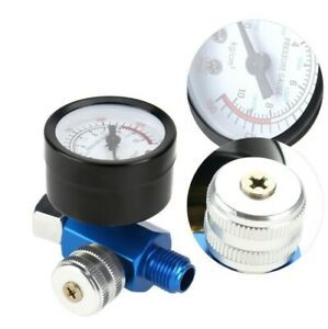 Air Pressure Regulator Paint SprayGun Pressure Gauge With Control Valve Parts