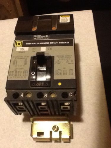 Square d fa36070 thermal magnetic circuit breaker 70 amp 3 pole for sale