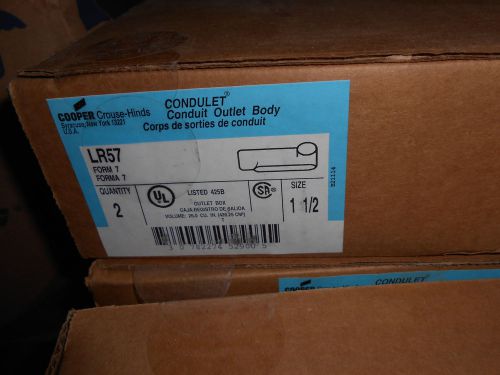 Crouse-hinds conduit body lr57 1 1/2&#034; lr 2 per box for sale