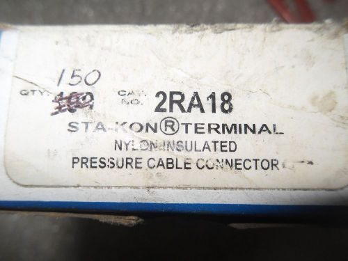 (X14-2) 1 LOT OF 150 NIB T&amp;B STA-KON 2RA18 PRESSURE CABLE CONNECTORS