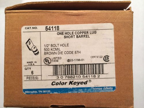 Box of 6 T&amp;B Color-Keyed Lug 54118 Die Code Brown 87H NIB
