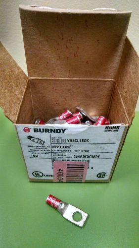 50 burndy hylug compression terminal, ya8cl1box, ya8-cl1box, 8/0 awg, box of 50 for sale