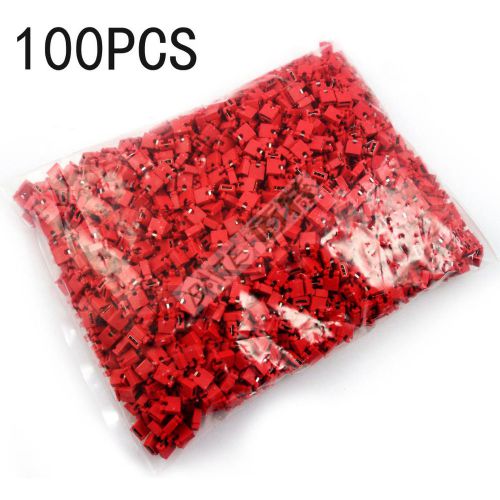 100x Mini Jumper for 2.54mm Male Pin Header Color Red IND