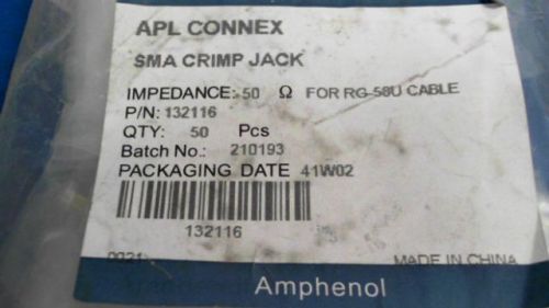 4-PCS RF SMA JACK CRIMP RG58/LMR195 AMPHENOL 132116