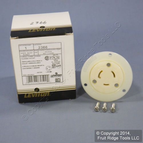 Leviton l10-20r turn locking flanged outlet 20a 125/250v single phase 2366 boxed for sale