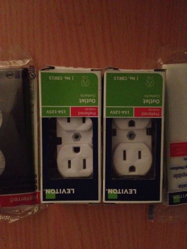Two (2) Leviton Outlets With Wallplates 15A-125V New In Package Outlet