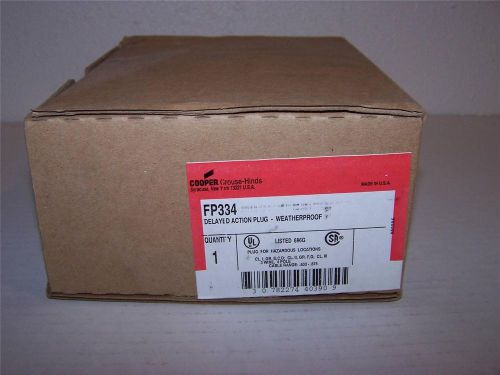 COOPER CROUSE-HINDS DELAYED ACTION PLUG WEATHERPROOF NEW IN BOX
