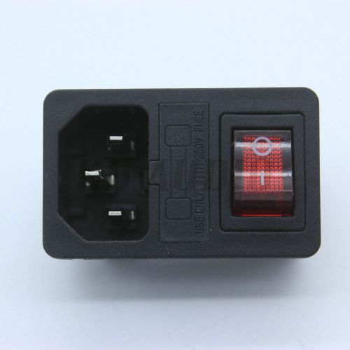 Lot*50 ac power socket inlet connector w 5*20mm fuse holder&amp;on-off rocker switch for sale