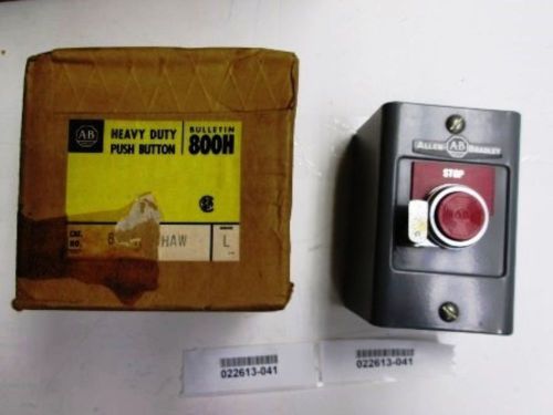 Allen bradley 800h-1haw heavy duty push button station red stop new for sale