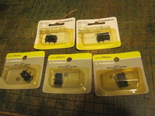 Lot f 5 submini lever switches radioshack (2) 275-016a (3) 275-017a for sale