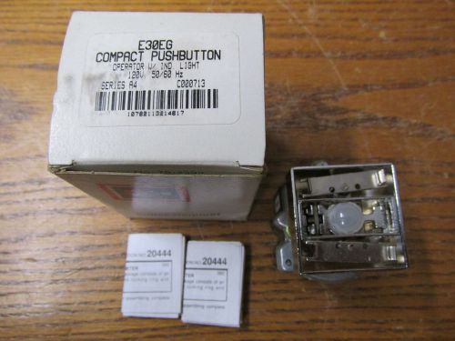 New nos cutler hammer e30eg compact pushbutton operator with ind light 120v for sale