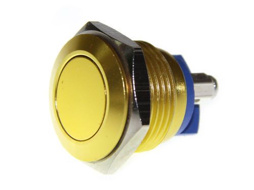 19mm GOLD Momentary Anti Vandal Button Stainless Steel Metal Push Button Switch