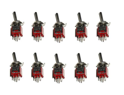 Lot of 10 Subminiature DPDT Toggle Switch ON/OFF/ON Mini