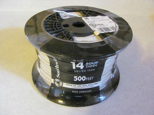 Southwire Solid Copper 600V White 14 Solid THHN NEW 500&#039; Insulated