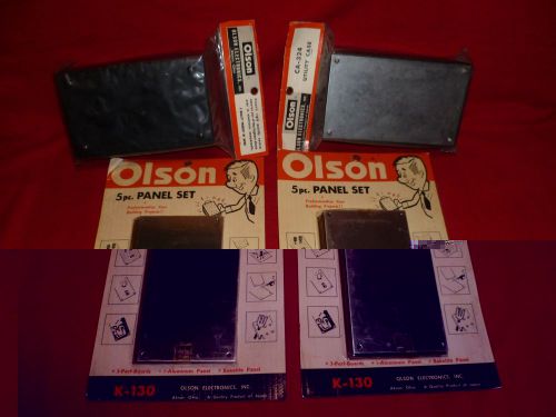 Two Olson NOS Black Plastic Project Boxes with perf boards electronic testing