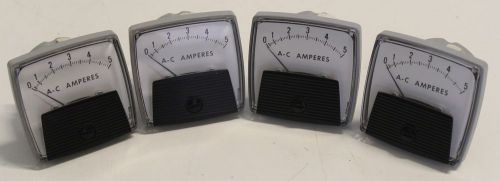 LOT OF (4) Yew PanelMeter, 0-5 A-C Amperes, NSC1249 25 250239LSZZ8 0-5A 40/70H