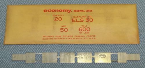 Economy ELS50 Fuse Renewal Links 50 Amp 600 Volts New