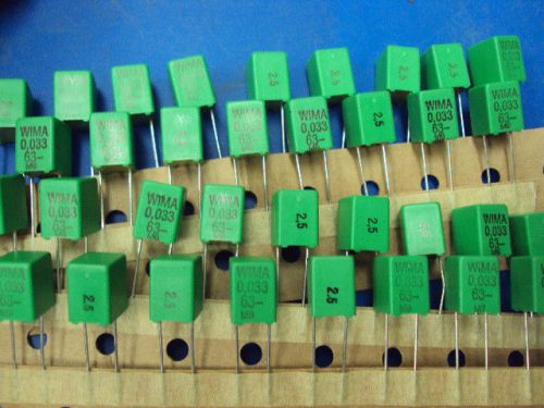 40-PCS  WIMA FKP-2 0.033  63V   Metalized Polyester Tube Amp Amplifier Capacitor