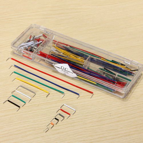 NEW 140pcs Solderless Breadboard U Shape Jumper Cable Wire Kit for Arduino + Box