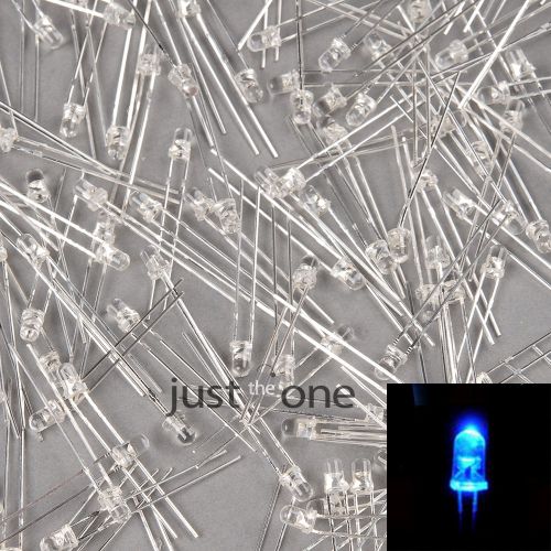 Hot 100 PCS 3mm Round Top Blue Low Power Consumption LED Light Emitting Diode
