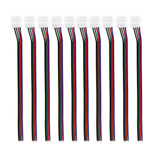 50 Pcs 10mm Solderless 4-Wire Connector Clip for 5050 RGB LED Strip Light Power