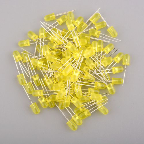 100Pcs LED Round 5MM Yellow DIFFUSED Yellow Bright LED Emitting Diode
