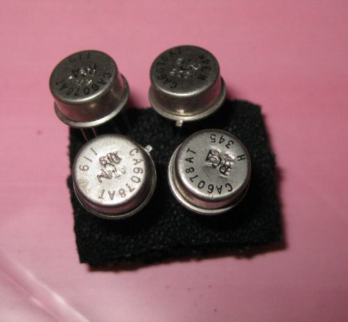 Lot of 4 RCA CA6078AT Micropower Operational Amplifier OPAMP Metal Can