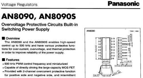New AN8090S voltage regulator with overvoltage,overcurret and thermal protection