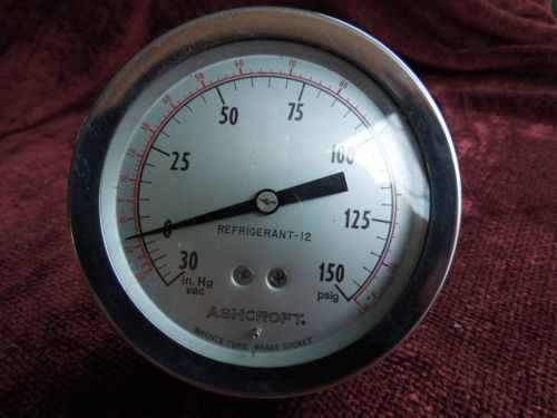 5&#034; ashcroft refrigerant-12 gauge stainless steel 150psi steampunk art for sale