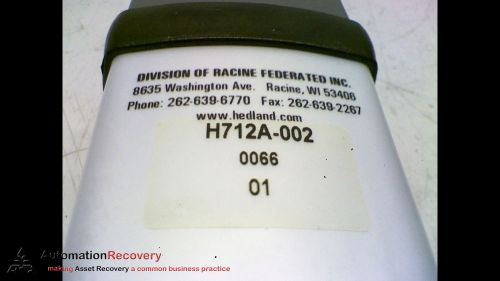 HEDLAND H712A-002 FLOW METER 3500 PSI / 241 BARS MAX, NEW*