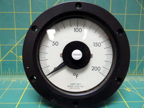 A&amp;m instruments p/n 445-012 temperature indicating pyrometer 0-200 f for sale