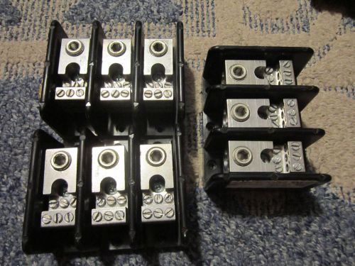 Lot of 3 gould shawmut 67033 used 3 pole 600v power distribution block for sale