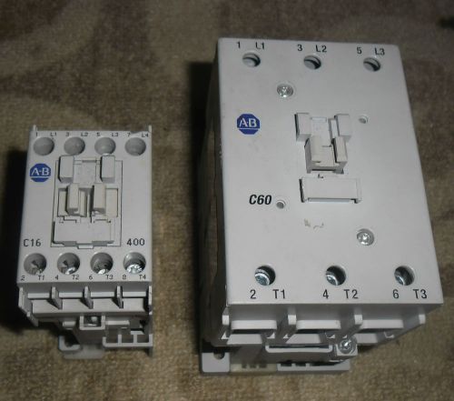 Allen Bradley Contactors 100-C60D*00 + 100-C160D*400 24VDC Coils