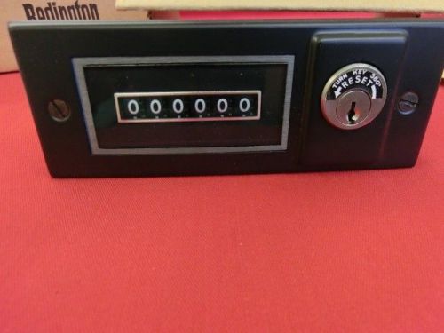 REDINGTON P8-1026 ELECTRO-MECHANICAL COUNTER WITH LOCK AND KEY Panel Mounted